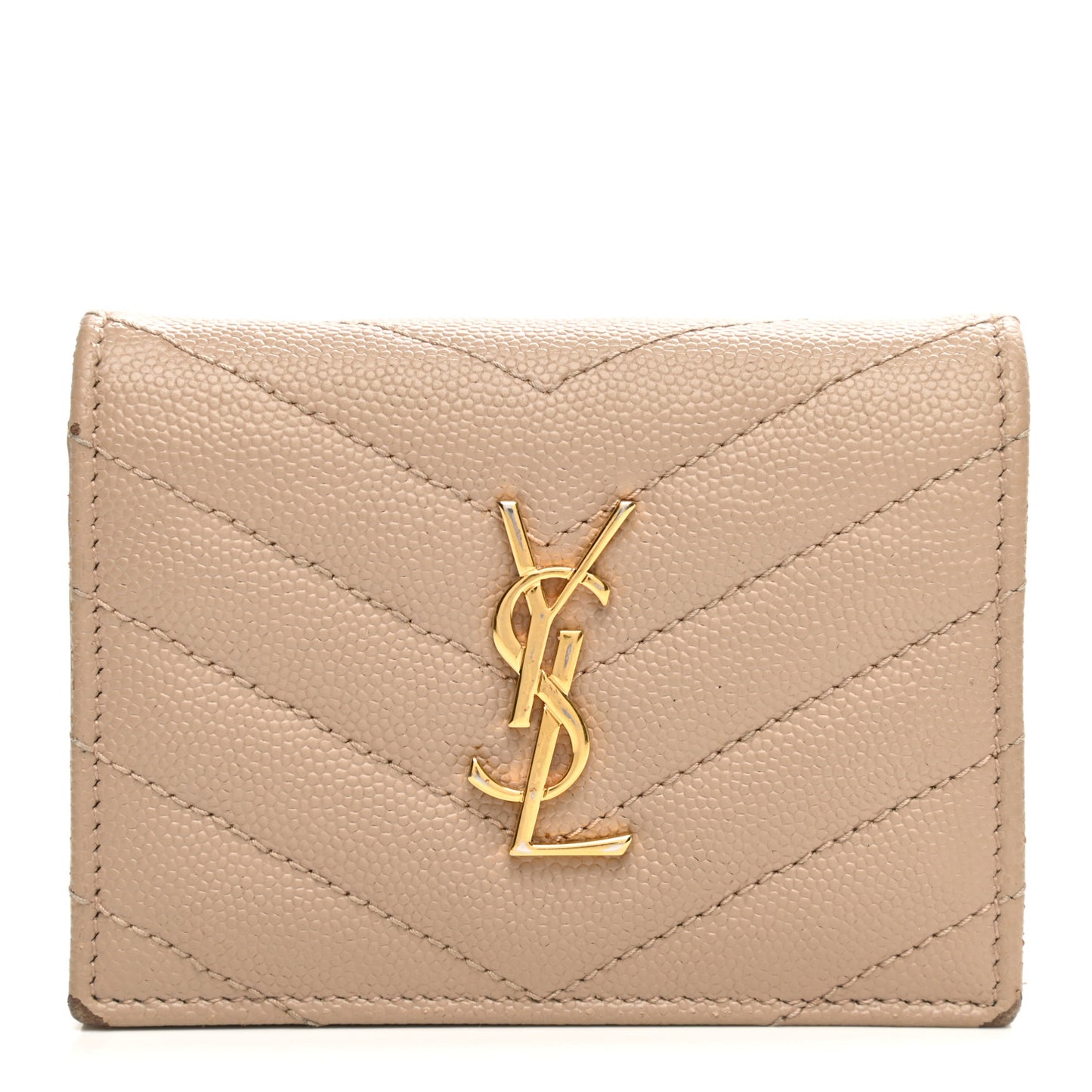 Grain De Poudre Matelasse Chevron Monogram Card Case Nude Powder