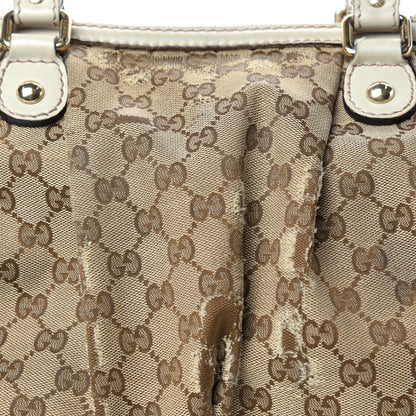 Gucci Monogram Margaux Calfskin Medium Sukey Top Handle Bag Beige Ebony Mystic White 13 of 13