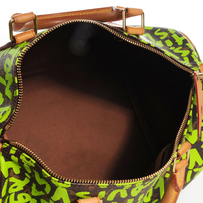 Louis Vuitton Monogram Graffiti Speedy 30 Green 5 of 7