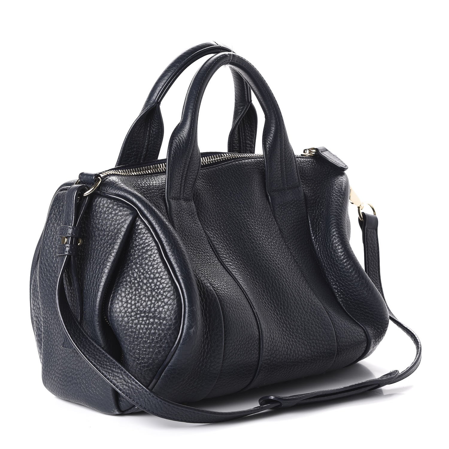 Alexander Wang Pebbled Lambskin Rocco Navy Pale Gold Hardware 3 of 9