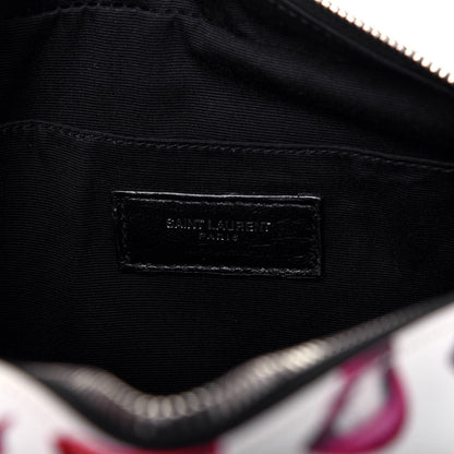 Saint Laurent Grain De Poudre Lips Print Medium Classic Monogram Camera Bag White Red 8 of 11