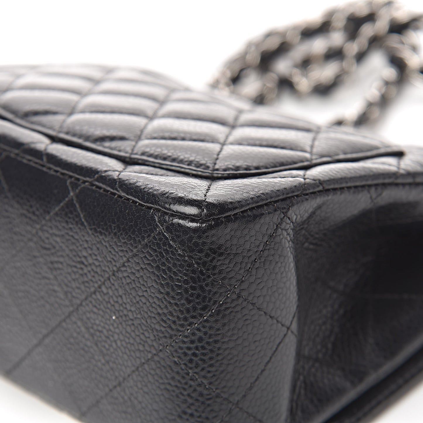 Caviar Quilted Mini Square Flap Black