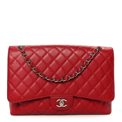 Chanel Caviar Quilted Maxi Single Flap Red 1 of 11