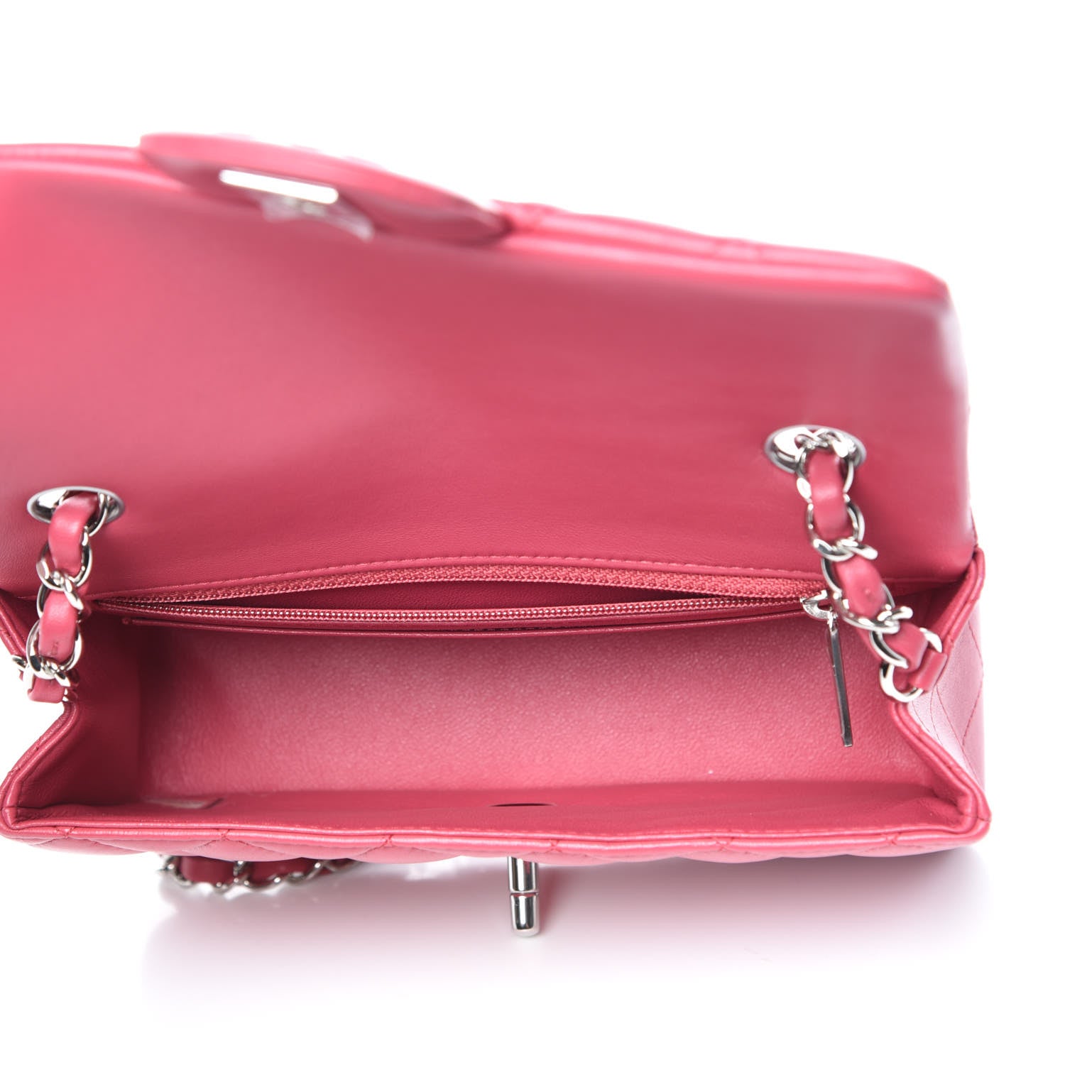 Chanel Lambskin Quilted Mini Rectangular Flap Dark Pink 7 of 10