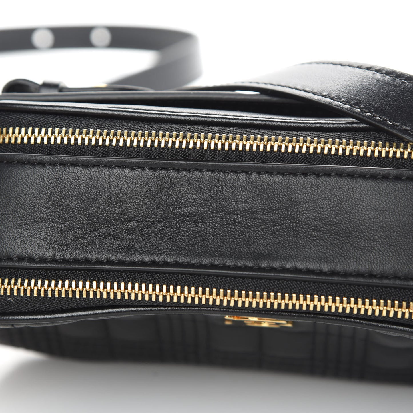 Lambskin Quilted Mini Camera Bag Black