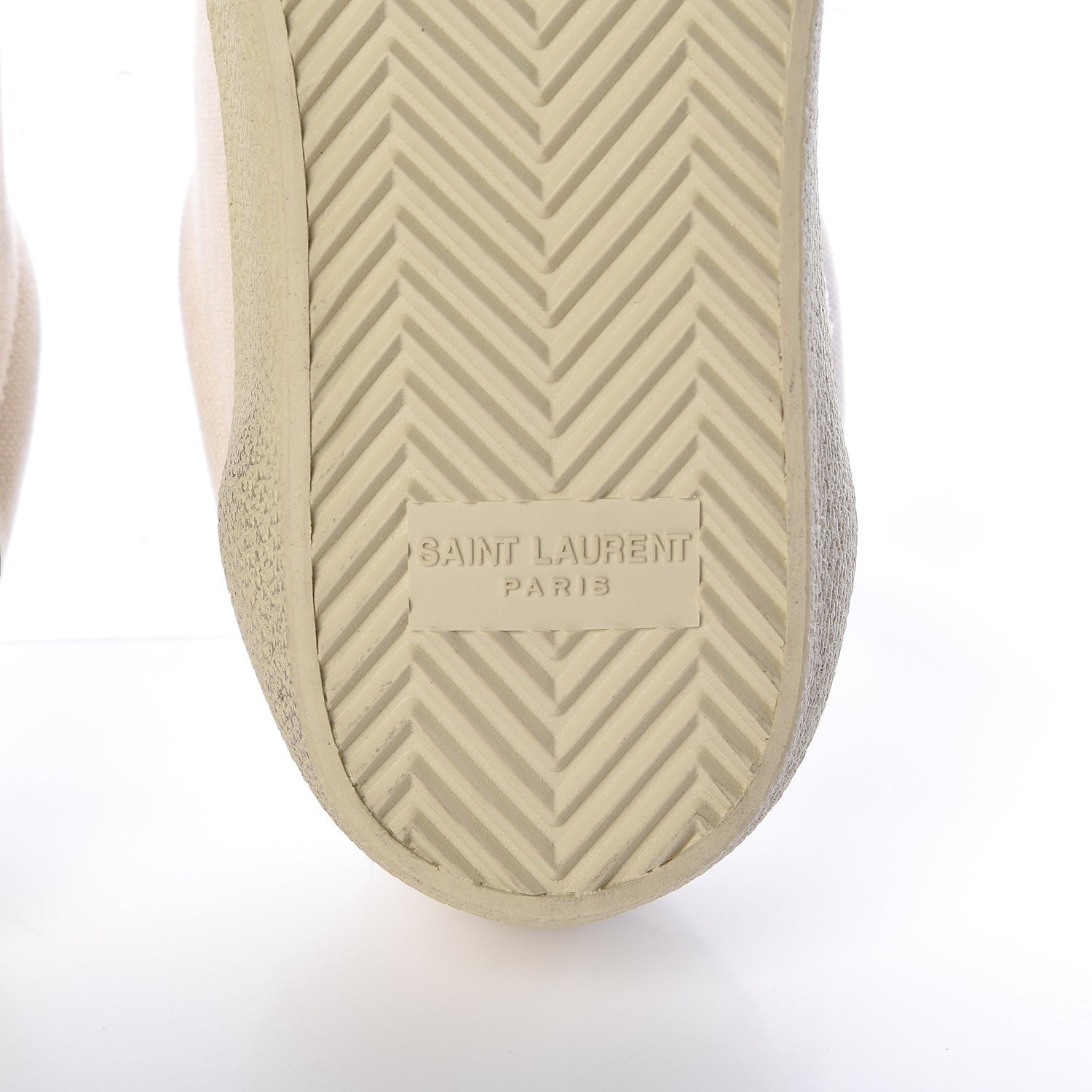 Saint Laurent Distressed Canvas Court Classic Sneakers 36 Panna 6 of 9