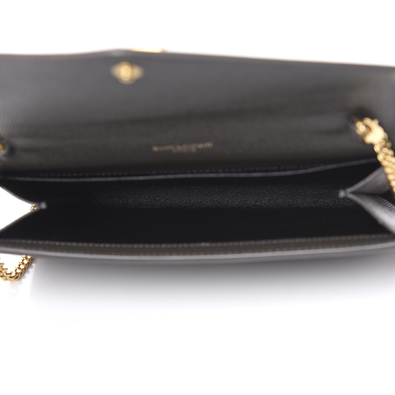 Saint Laurent Grain De Poudre Uptown Chain Wallet Pebble 5 of 10