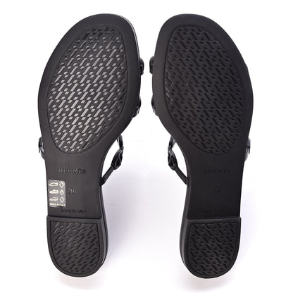Hermes Rubber Chaine d'Ancre Rivage Sandals 36 Black 5 of 8