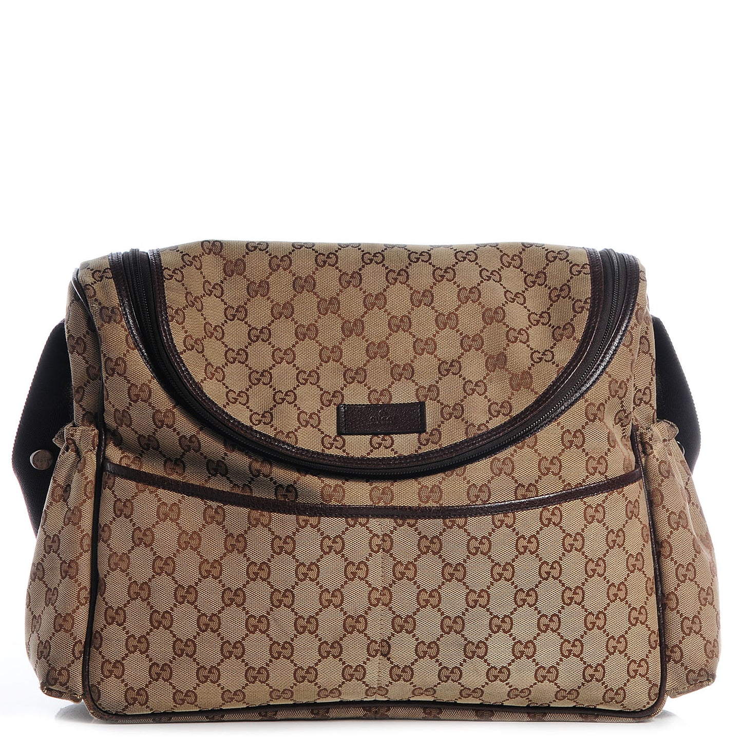 Monogram Natural Pigskin Large Diaper Bag Beige Ebony Cocoa Dark Chocolate