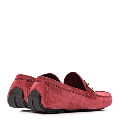 Louis Vuitton Suede Mens Lombok Mocassin Loafers 7.5 Red 4 of 9