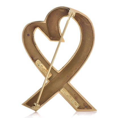 Tiffany 18K Yellow Gold Paloma Picasso Loving Heart Pin Brooch 3 of 4