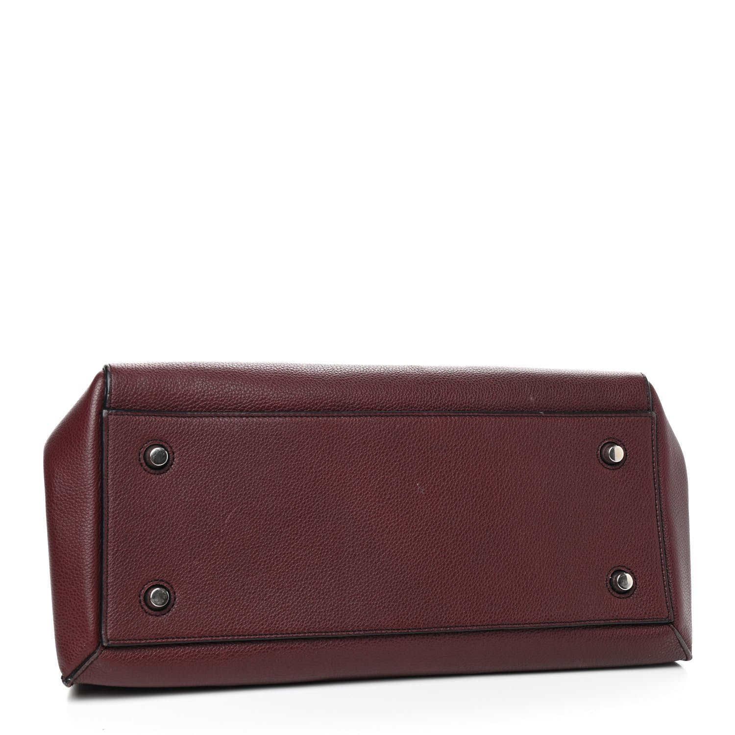 Celine Drummed Calfskin Medium Edge Shoulder Bag Wine 4 of 14