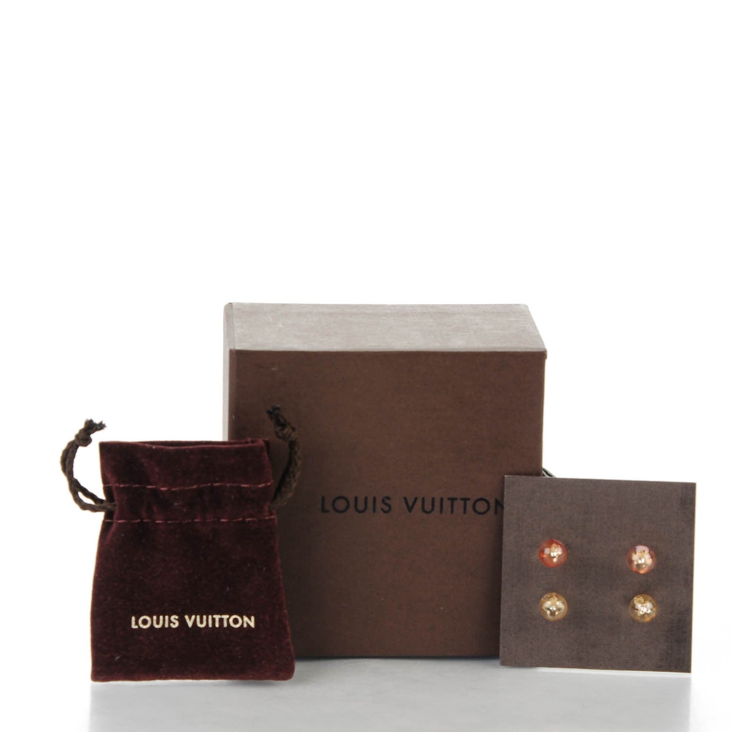 Louis Vuitton Resin Inclusion Stud Earrings Set of 2 Pink 4 of 4