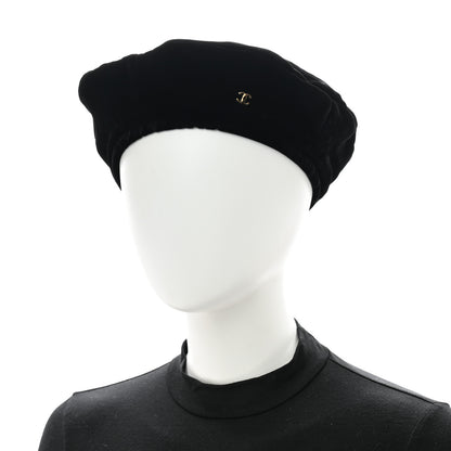 Chanel Velvet Beret Hat S Black 2 of 9