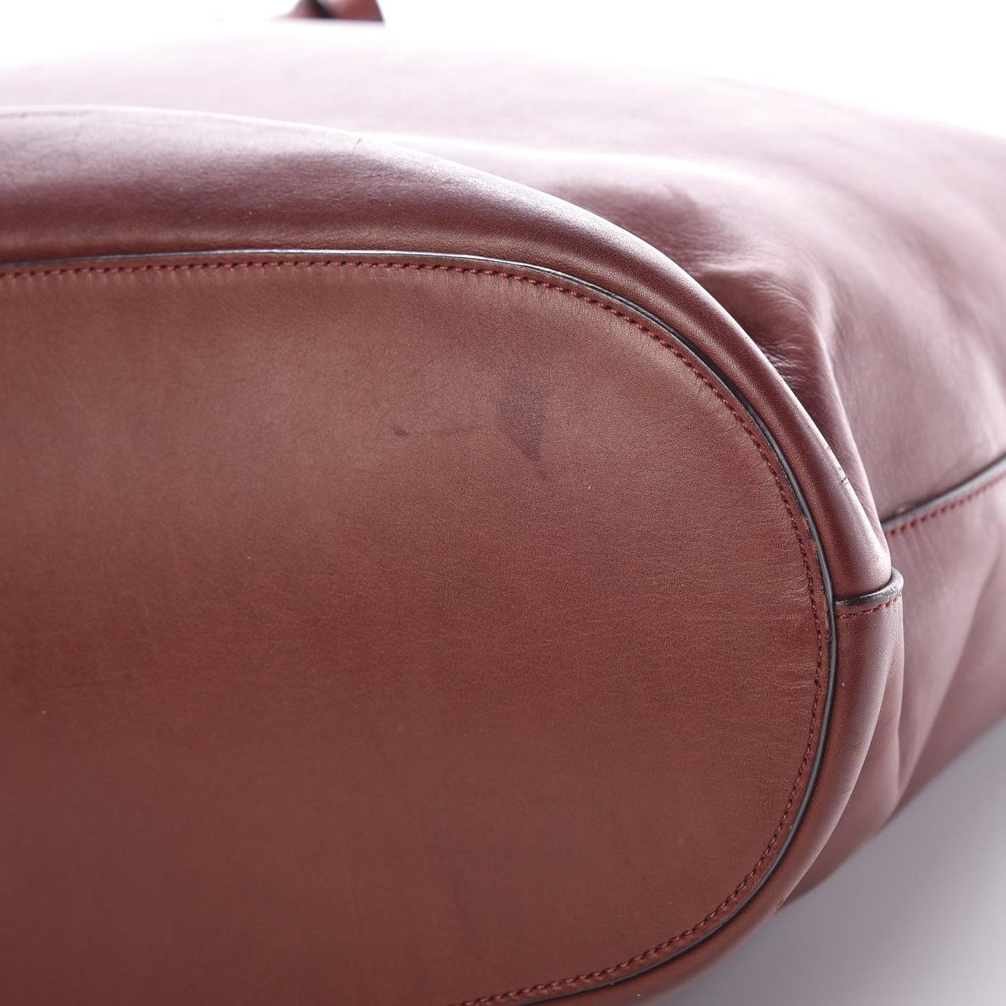 Supple Calfskin Tie Knot Twisted Tote Burgundy