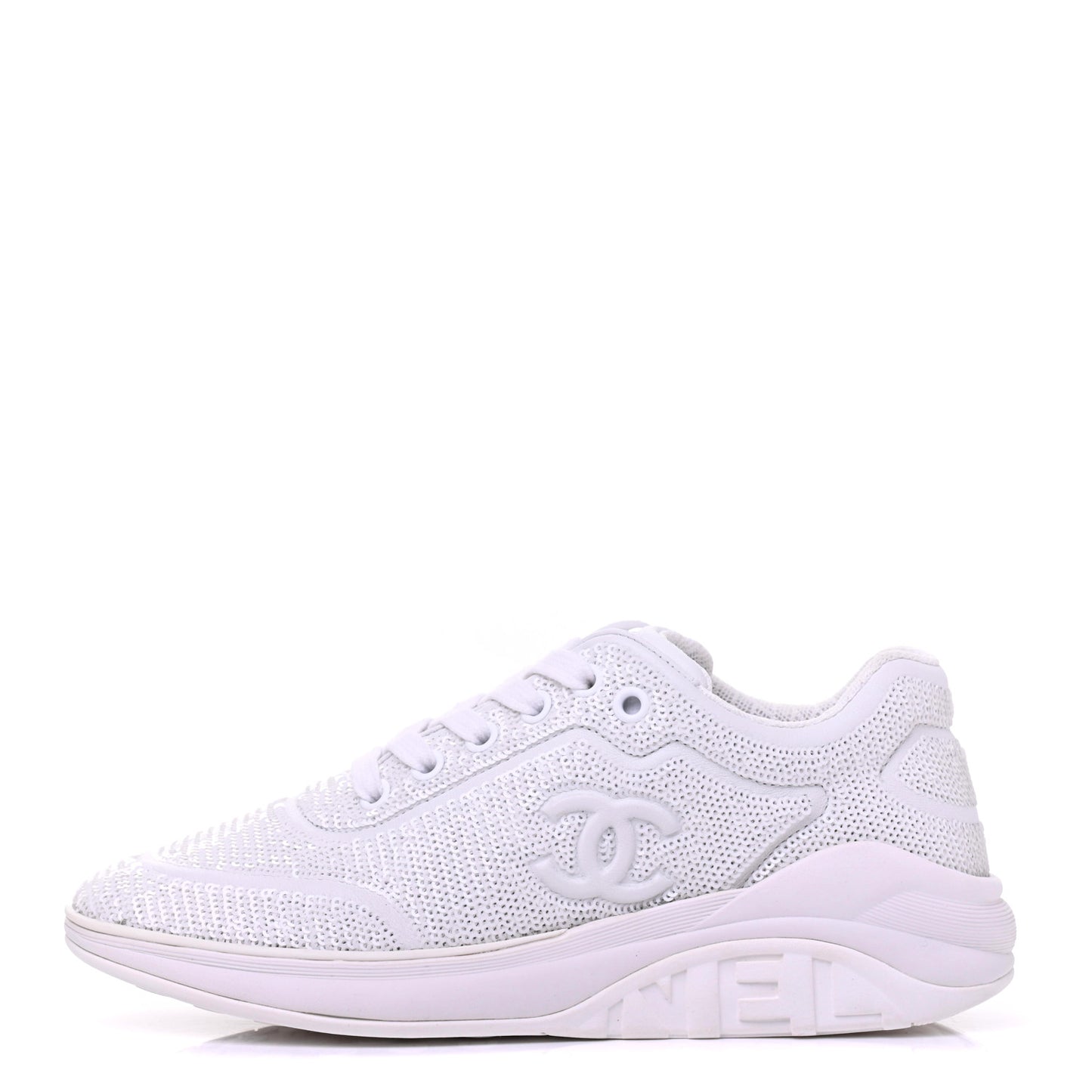 Sequin CC Sneakers 36 White