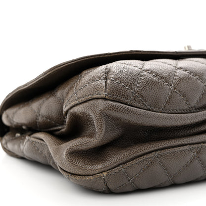 Chanel Glazed Caviar Medium Flap Khaki 10 of 14