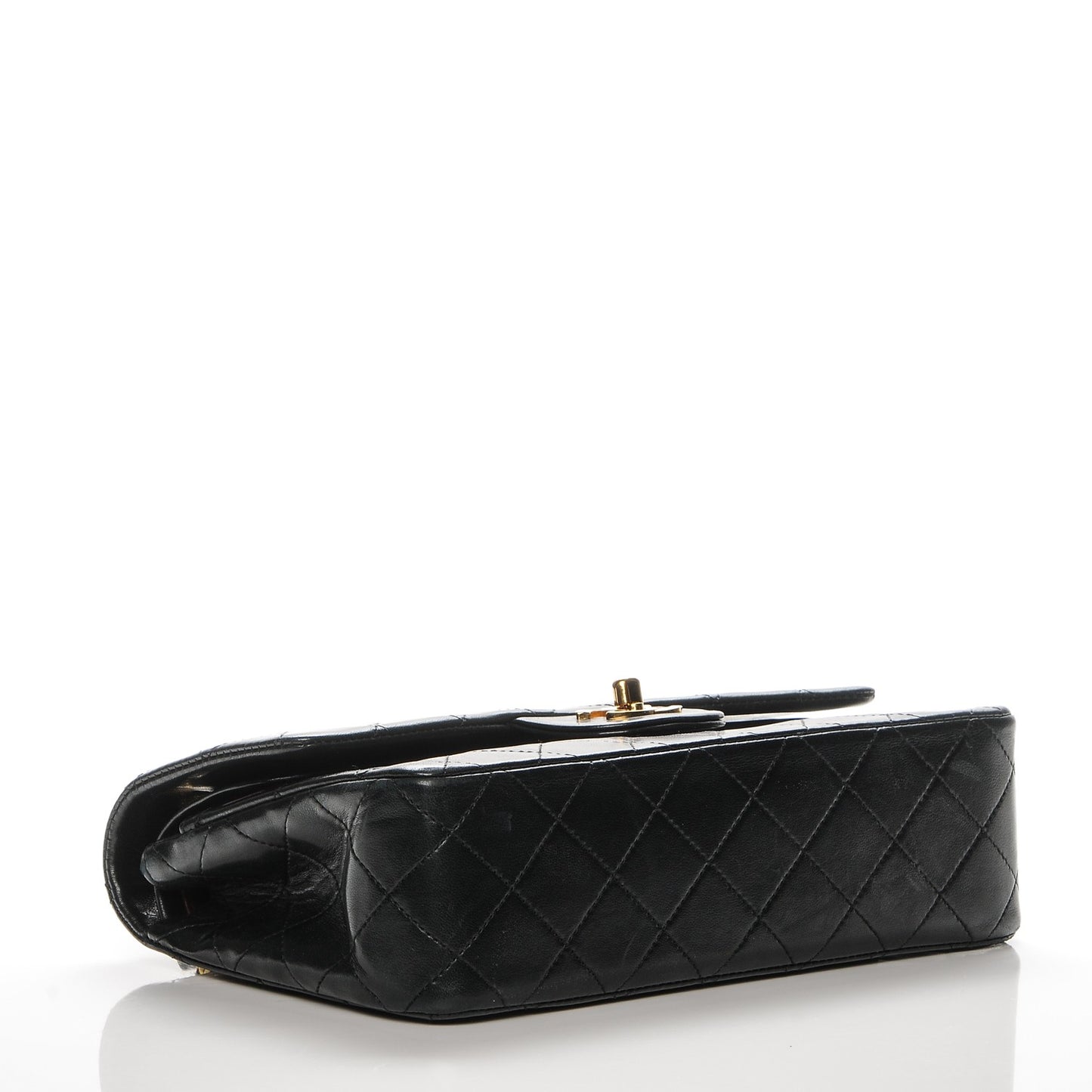 Lambskin Quilted Small Double Flap Black