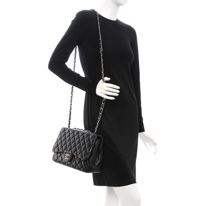 Chanel Lambskin Quilted Jumbo Single Flap Black 2 of 7