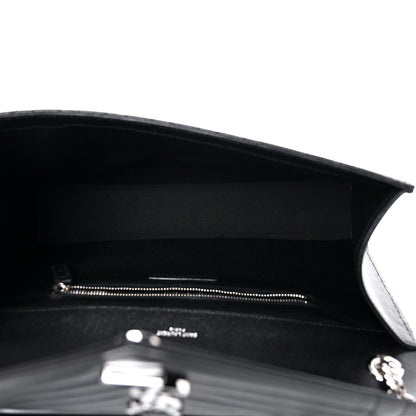 Saint Laurent Grain De Poudre Textured Mixed Matelasse Large Triquilt Monogram Satchel Black 4 of 12