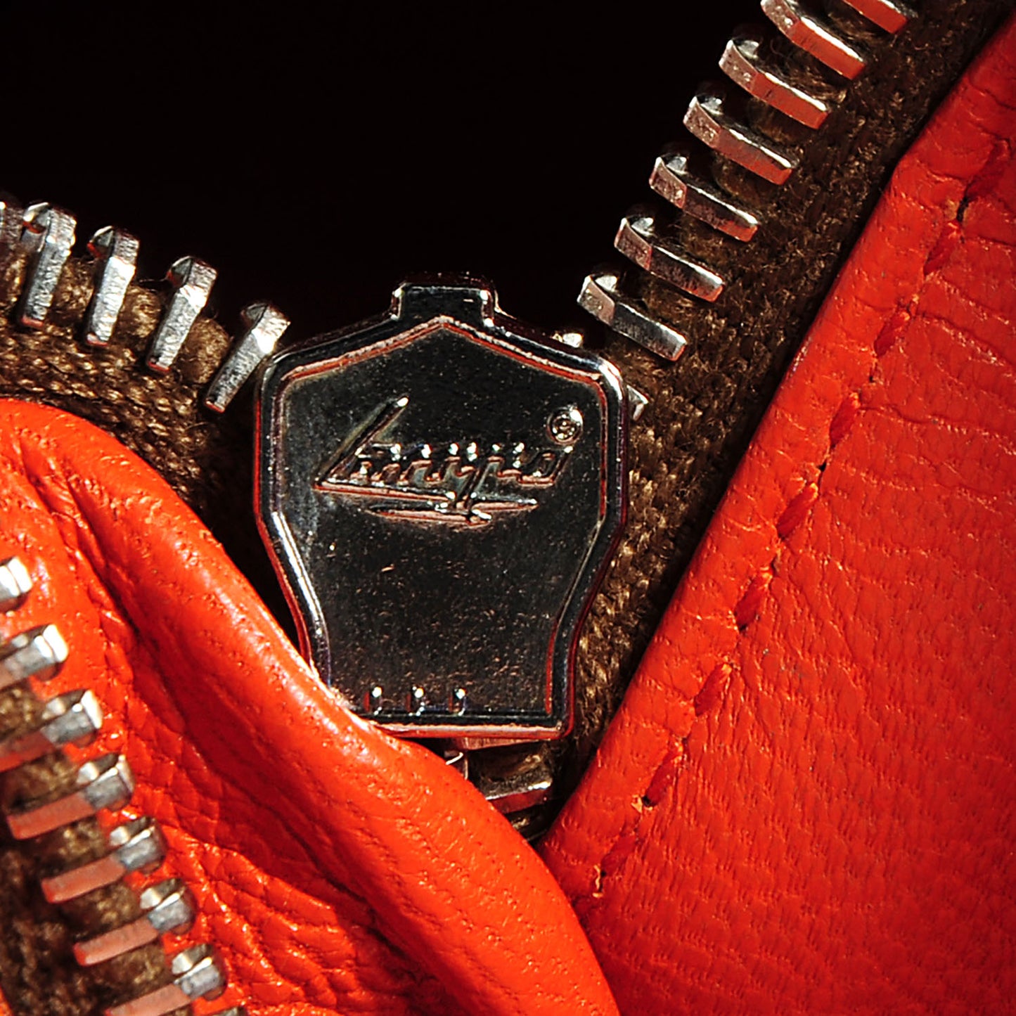 Leather Canapa Shoulder Bag Papaya