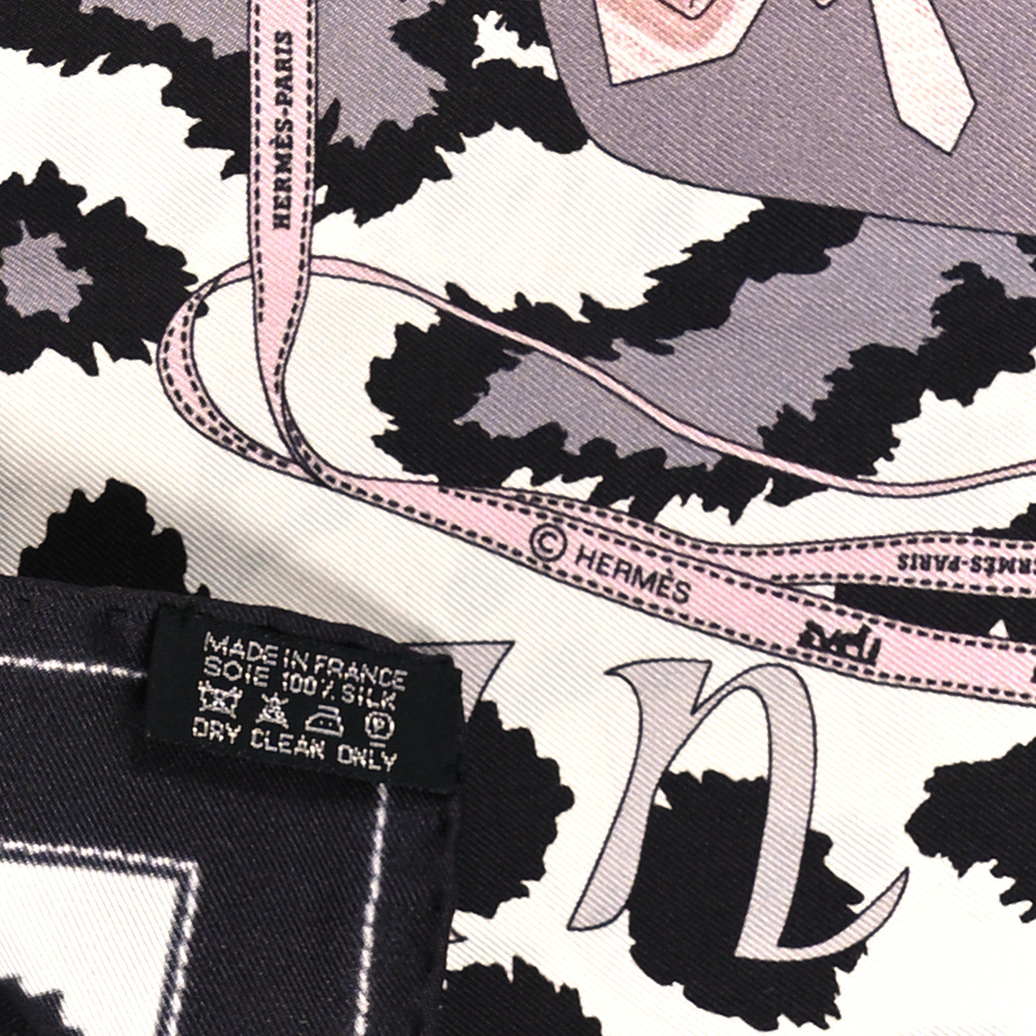 Hermes Silk Gavroche Monsieur et Madame Scarf 45 Black 3 of 3