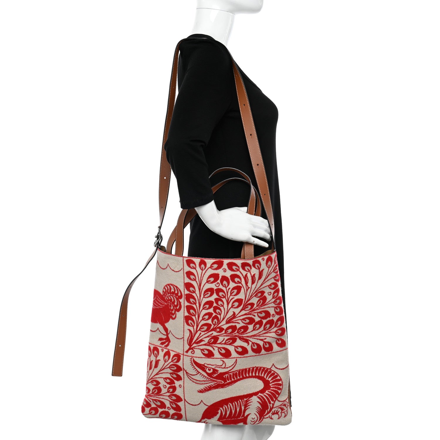 Loewe X William De Morgan Canvas Calfskin Tiles Vertical Tote Multicolor 2 of 11