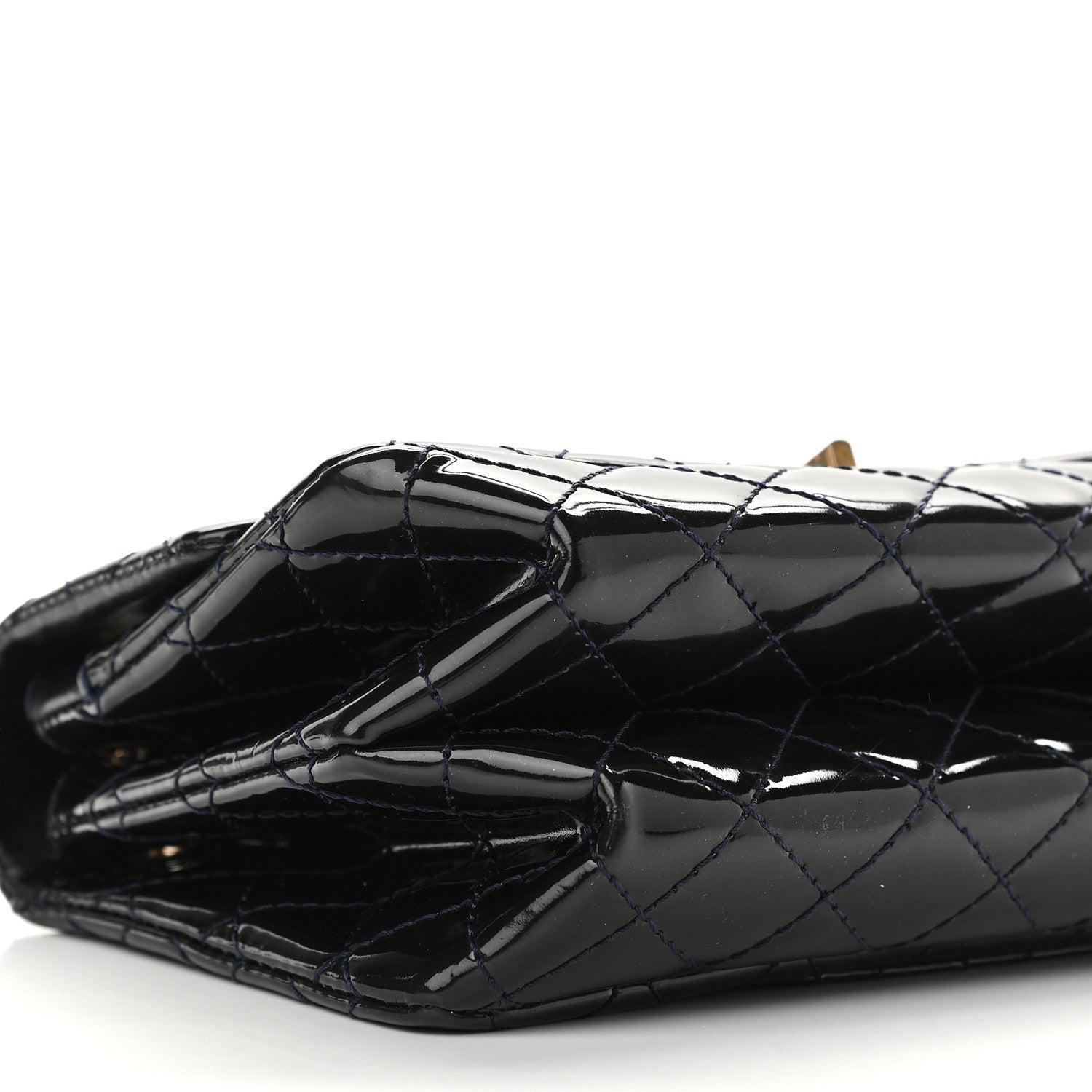 Chanel Patent Quilted Accordion Reissue 2.55 Flap Navy 8 of 9