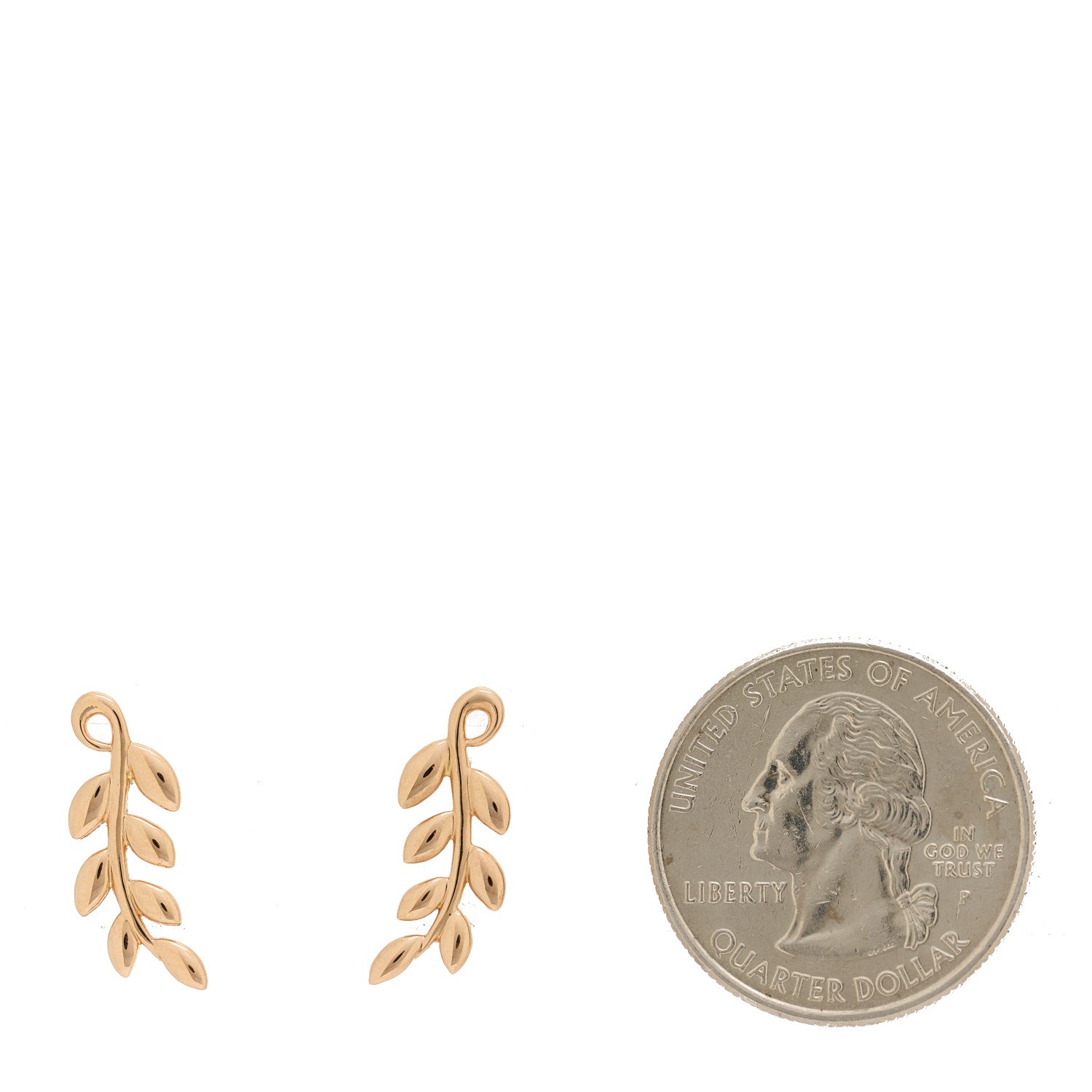 Tiffany 18K Rose Gold Paloma Picasso Olive Leaf Climber Earrings 2 of 5