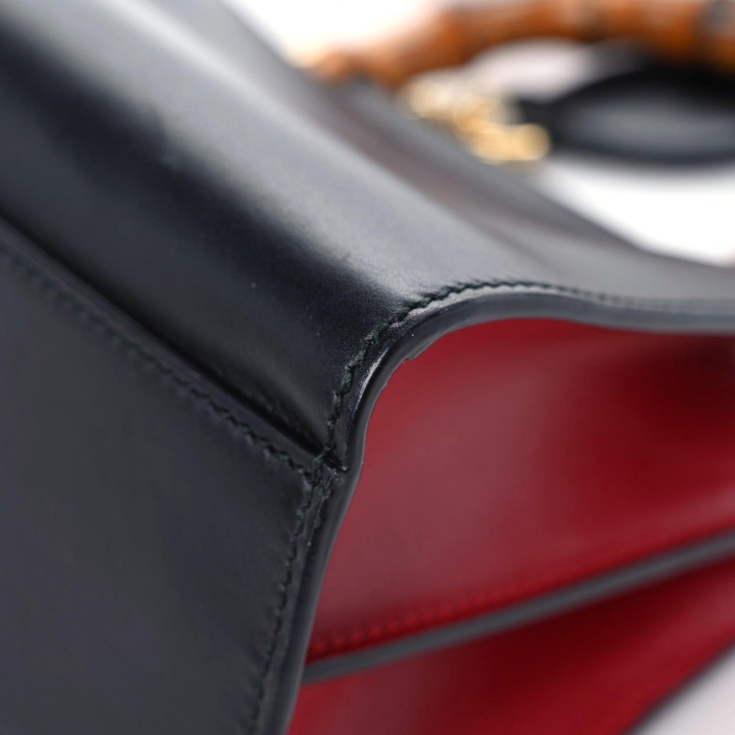 Nappa Bamboo Web Mini Nymphaea Top Handle Bag Black