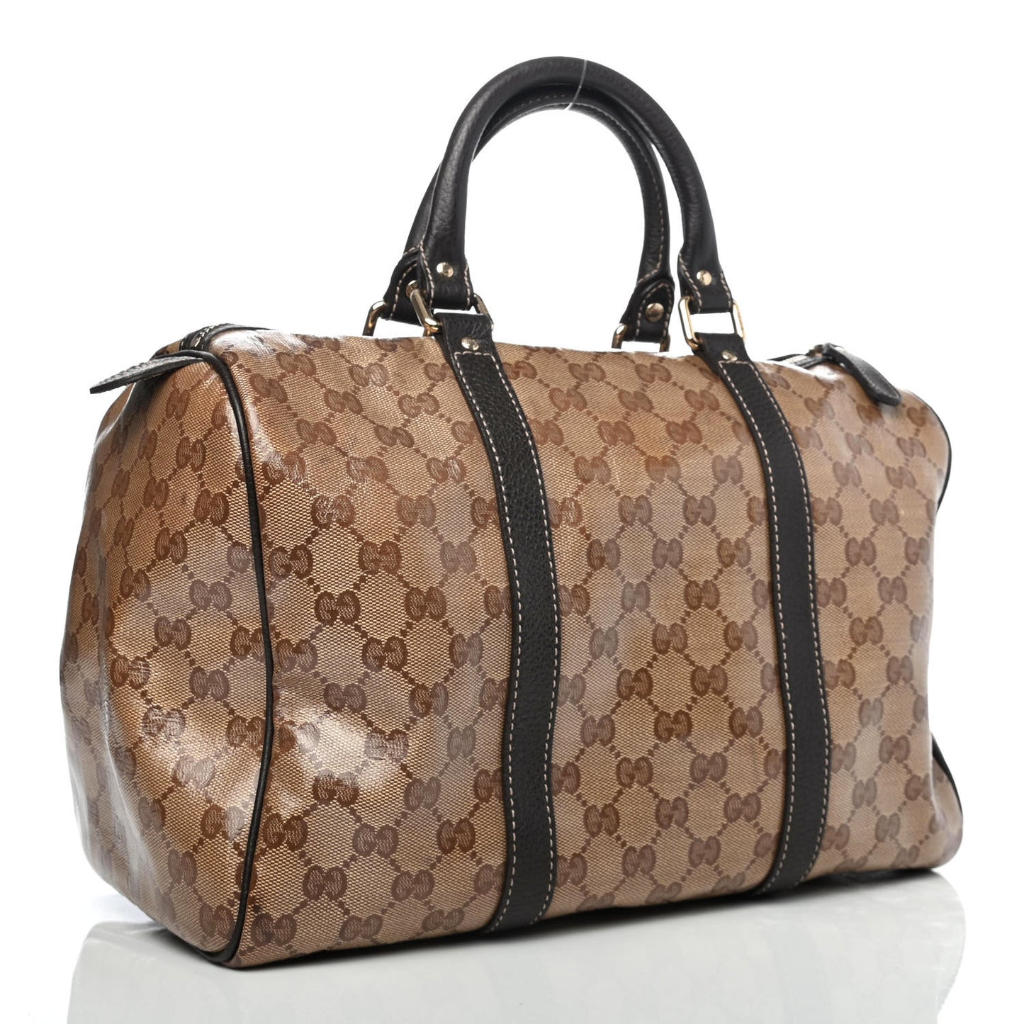 Crystal Monogram Medium Joy Boston Dark Brown