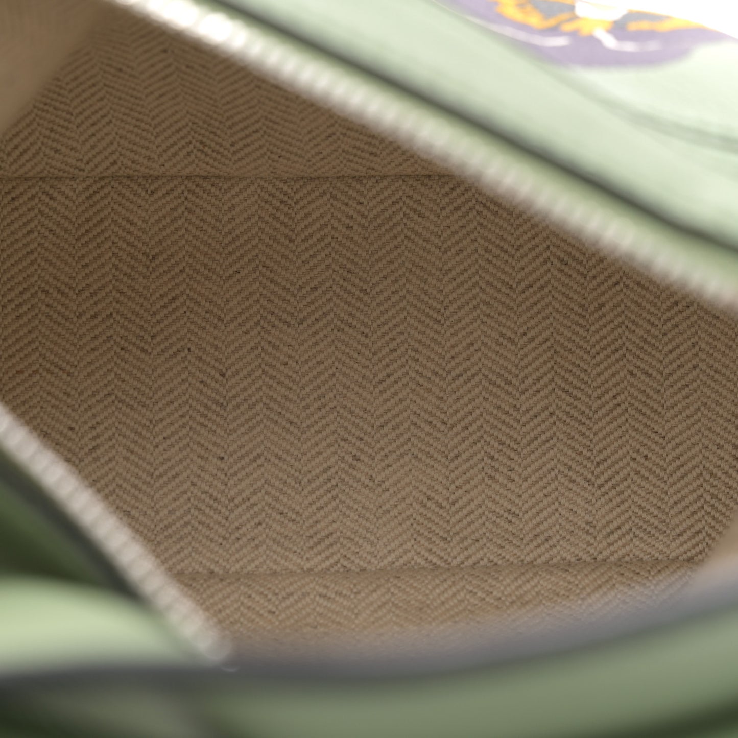 Calfskin Mini Pansies Puzzle Bag Rosemary
