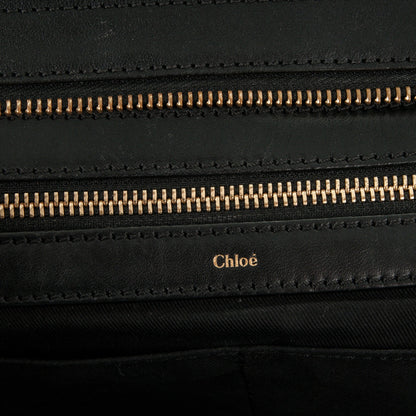 Chloe Calfskin Large Alice Satchel Black Anemone Pink 6 of 6