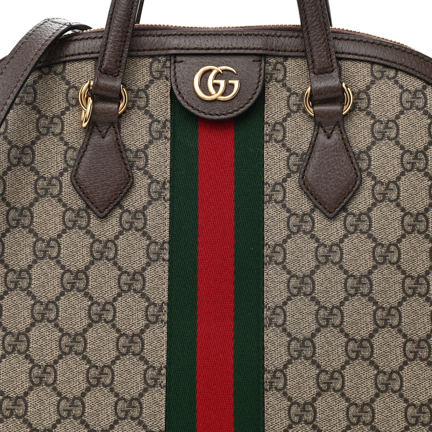 Gucci GG Supreme Monogram Web Medium Ophidia Top Handle Dome Bag Brown 8 of 10