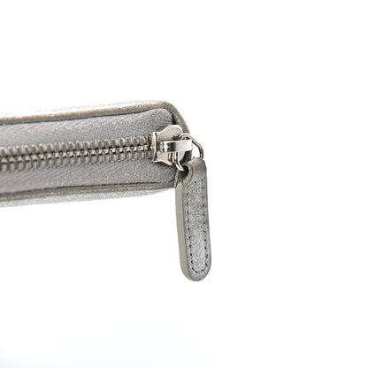 Chanel Metallic Calfskin Large Zip Around Wallet Silver 17 of 18