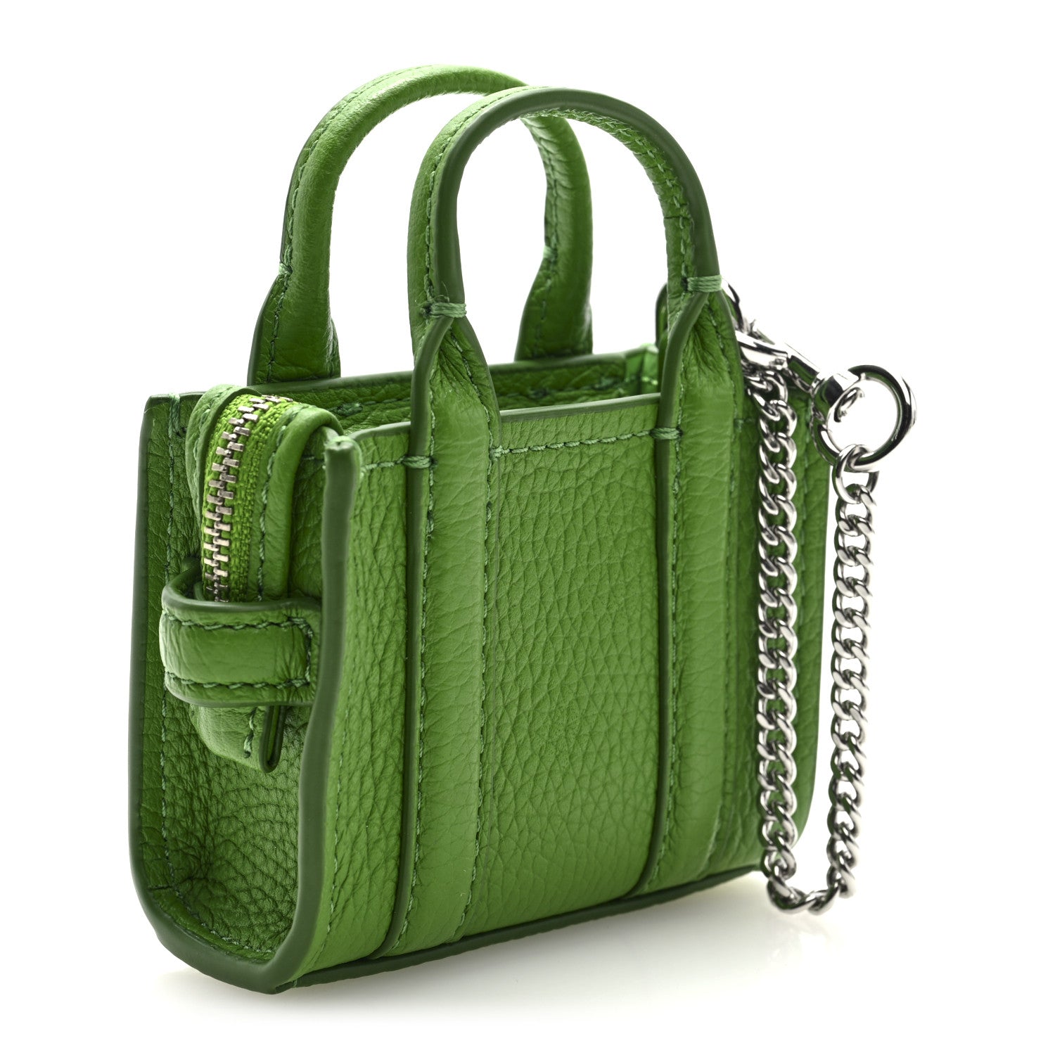 Marc Jacobs Grained Calfskin Nano Bag Charm The Tote Bag Kiwi 3 of 6