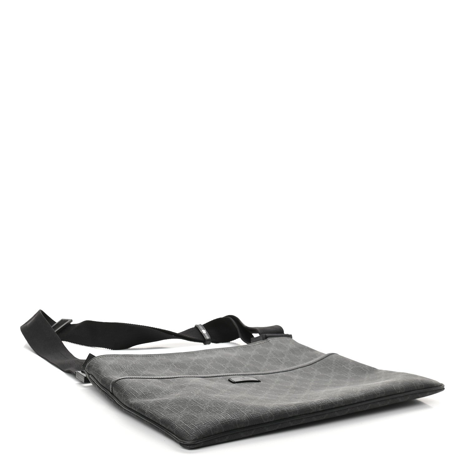 Gucci GG Plus Monogram Medium Flat Messenger Bag Black 4 of 9