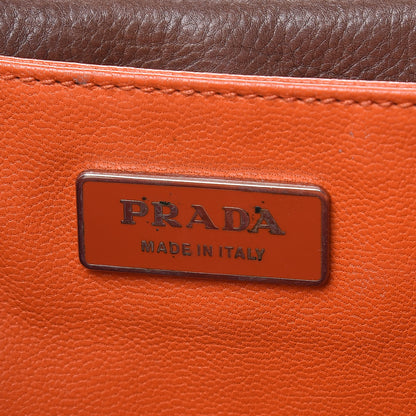 Prada Glace Calfskin Studded Detachable Clutch Shoulder Bag Bruciato 6 of 15