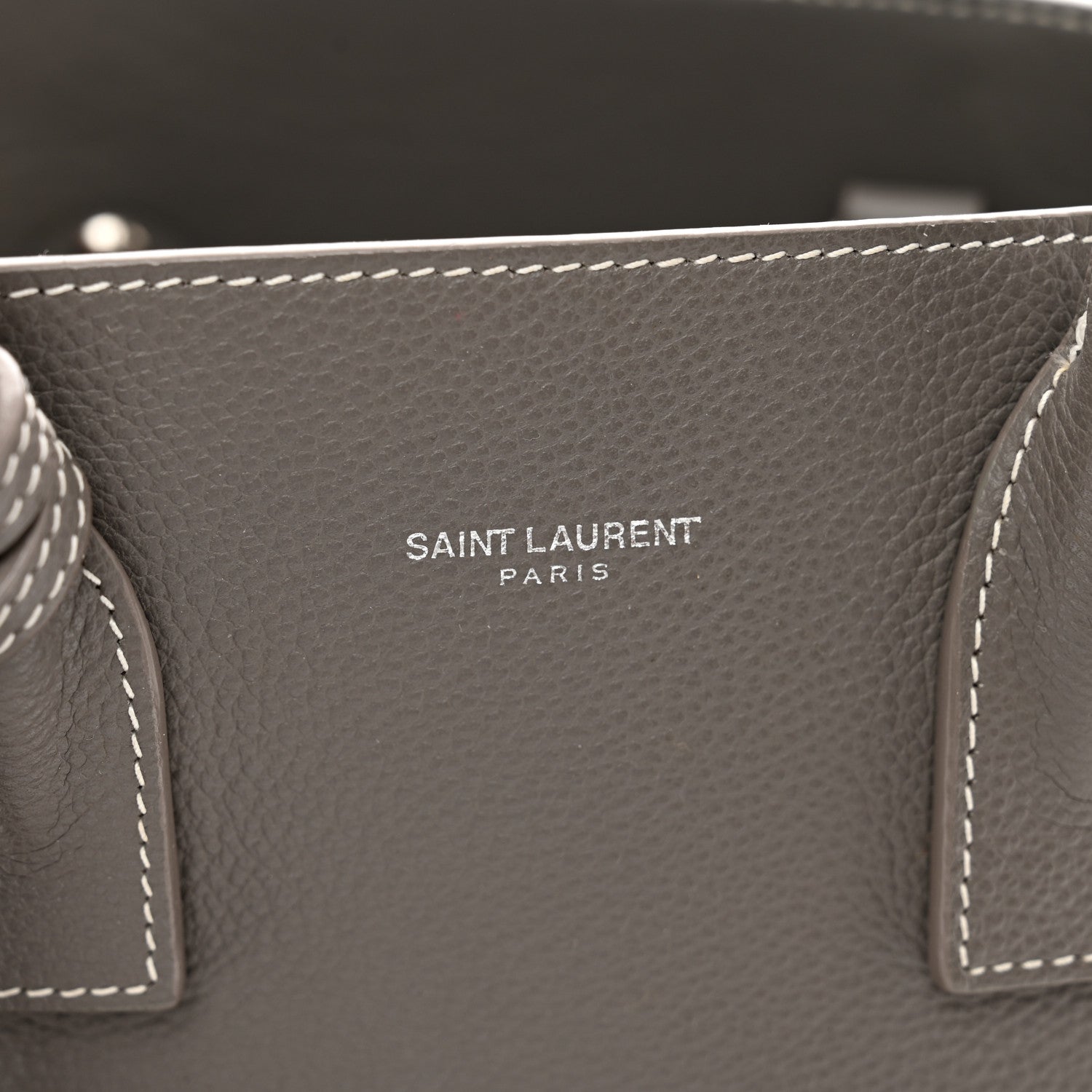 Saint Laurent Grained Calfskin Topstich Baby Sac De Jour Fog 8 of 12
