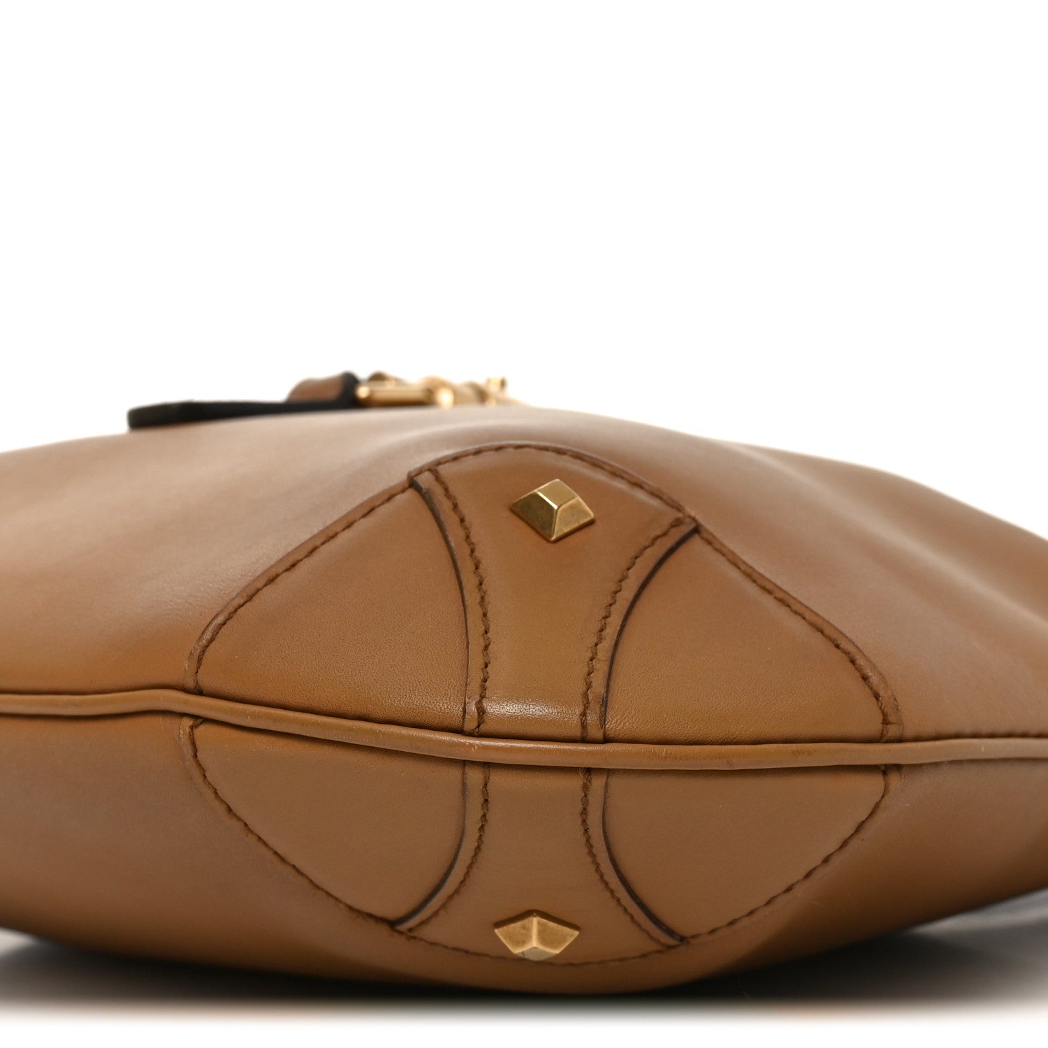 Gucci Calfskin Piston Lock Jackie O Hobo Tan 10 of 10