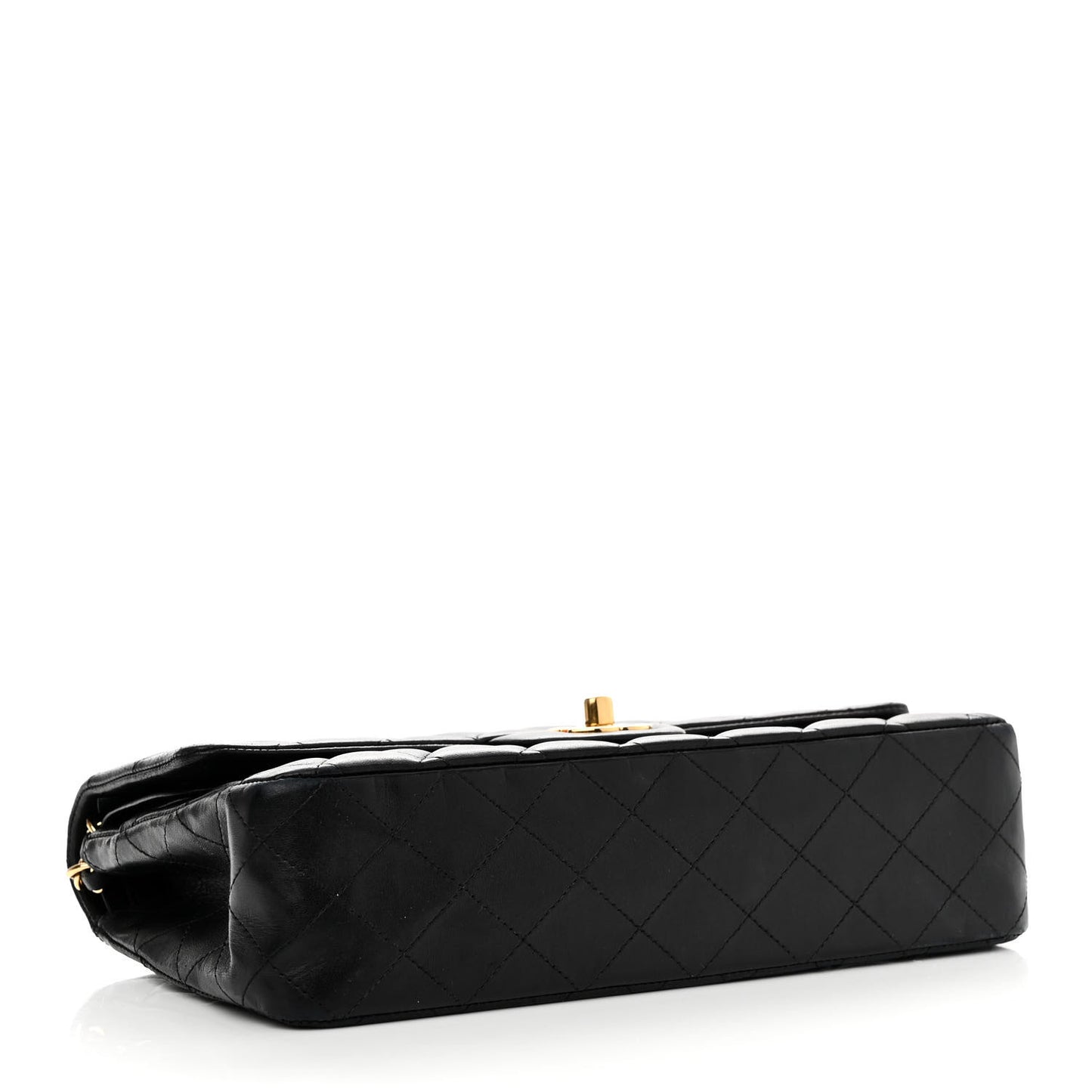 Lambskin Quilted Medium Double Flap Black