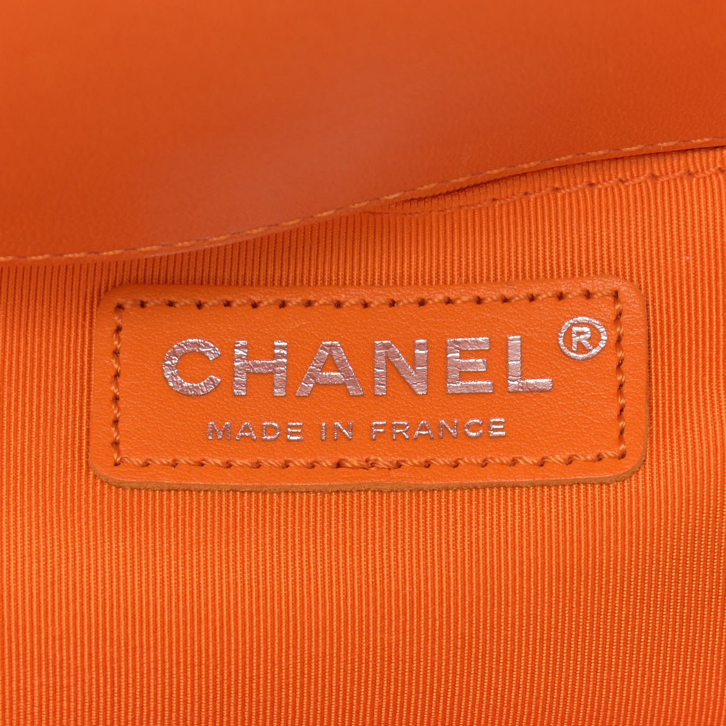 Lambskin Quilted Medium Boy Flap Orange