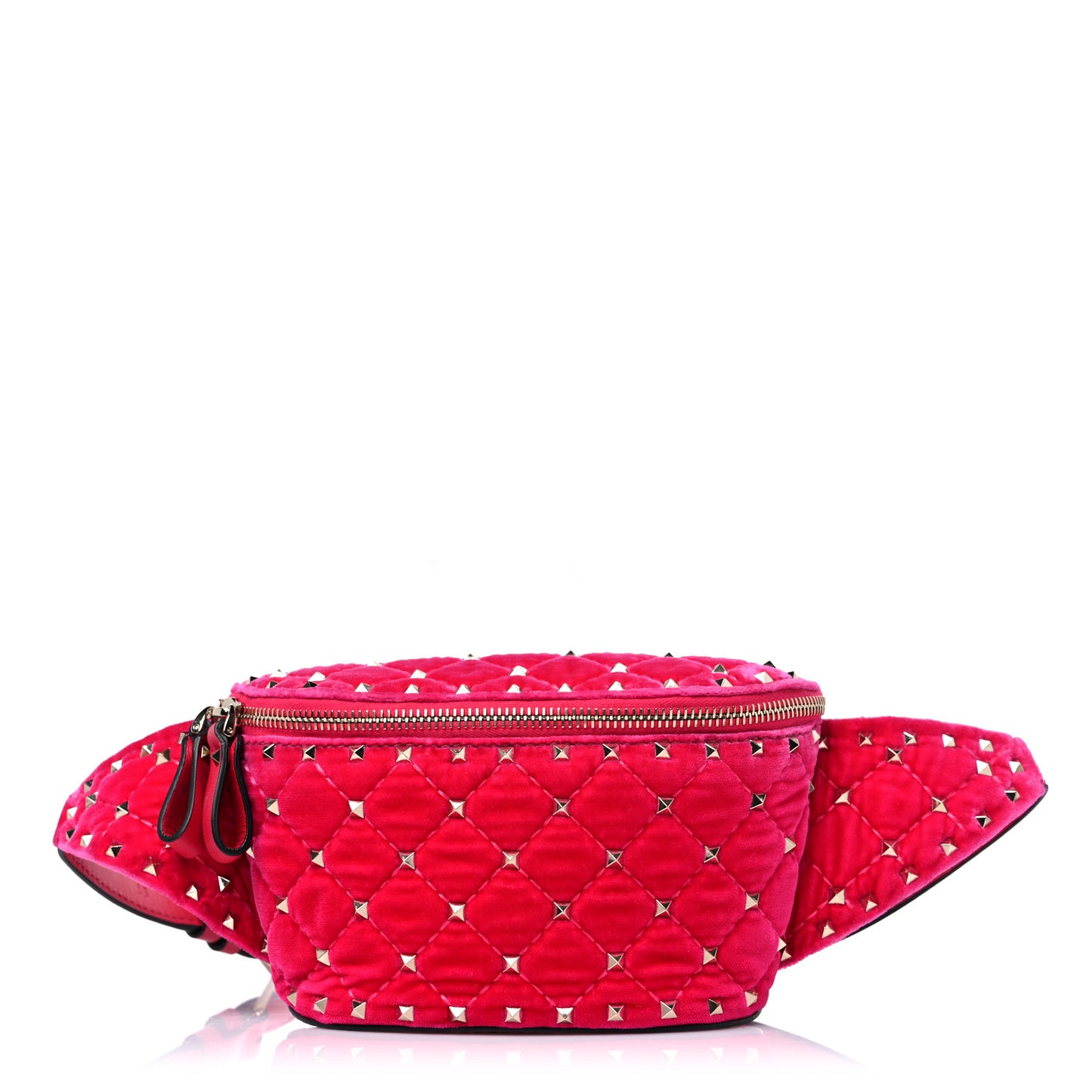 Velvet Rockstud Spike Belt Bag 85 Disco Pink
