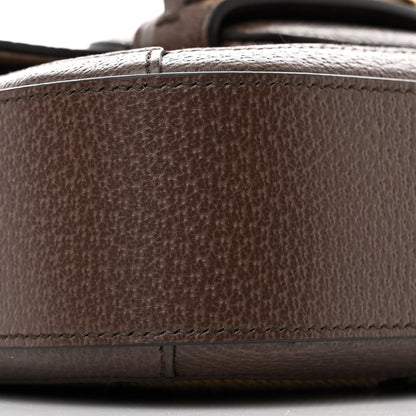 Gucci Monogram Jumbo GG Textured Dollar Calfskin Web Mini Horsebit 1955 Shoulder Bag Camel Ebony New Acero 9 of 12