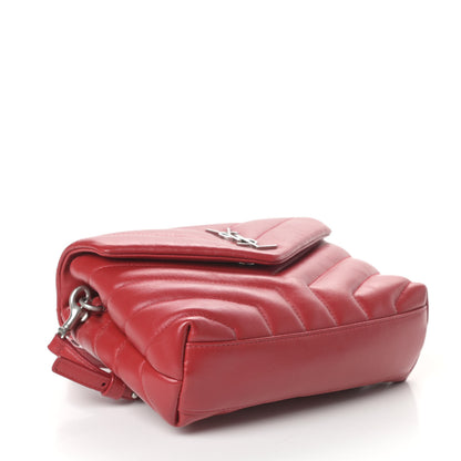 Saint Laurent Calfskin Y Quilted Monogram Toy Loulou Crossbody Bag Rouge Eros 4 of 10