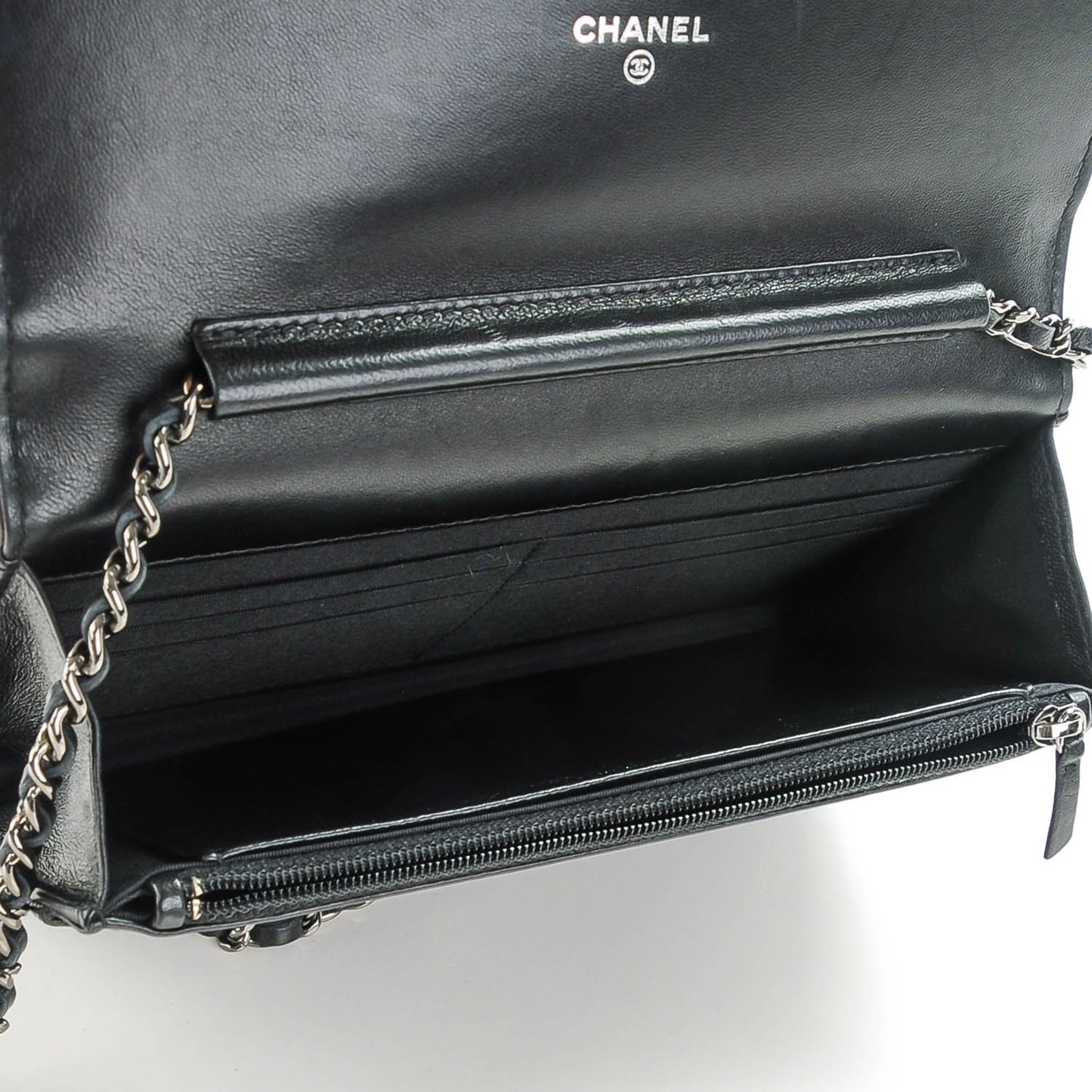 Lambskin Quilted Boy Wallet On Chain WOC Black