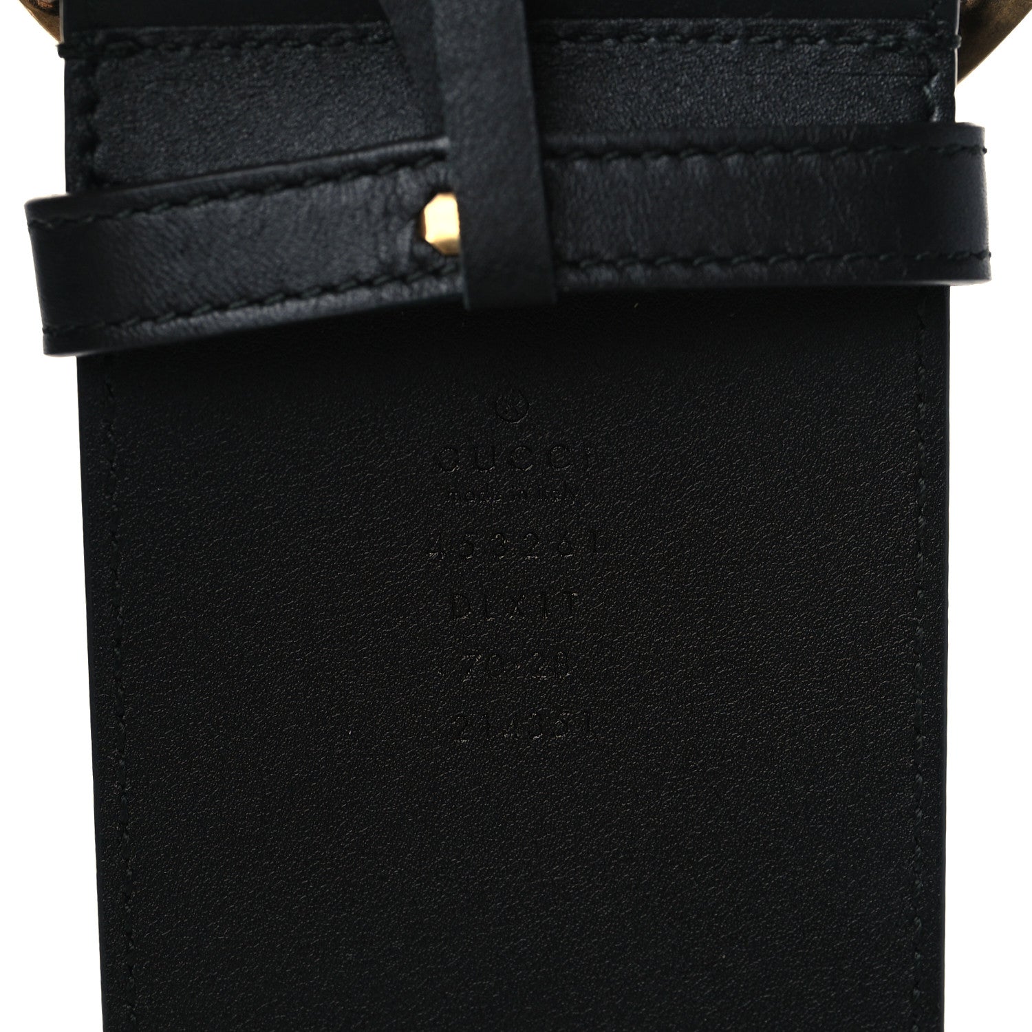 Gucci Moon Calfskin Pearl Double G 70mm Belt 95 38 Black Cream 3 of 4
