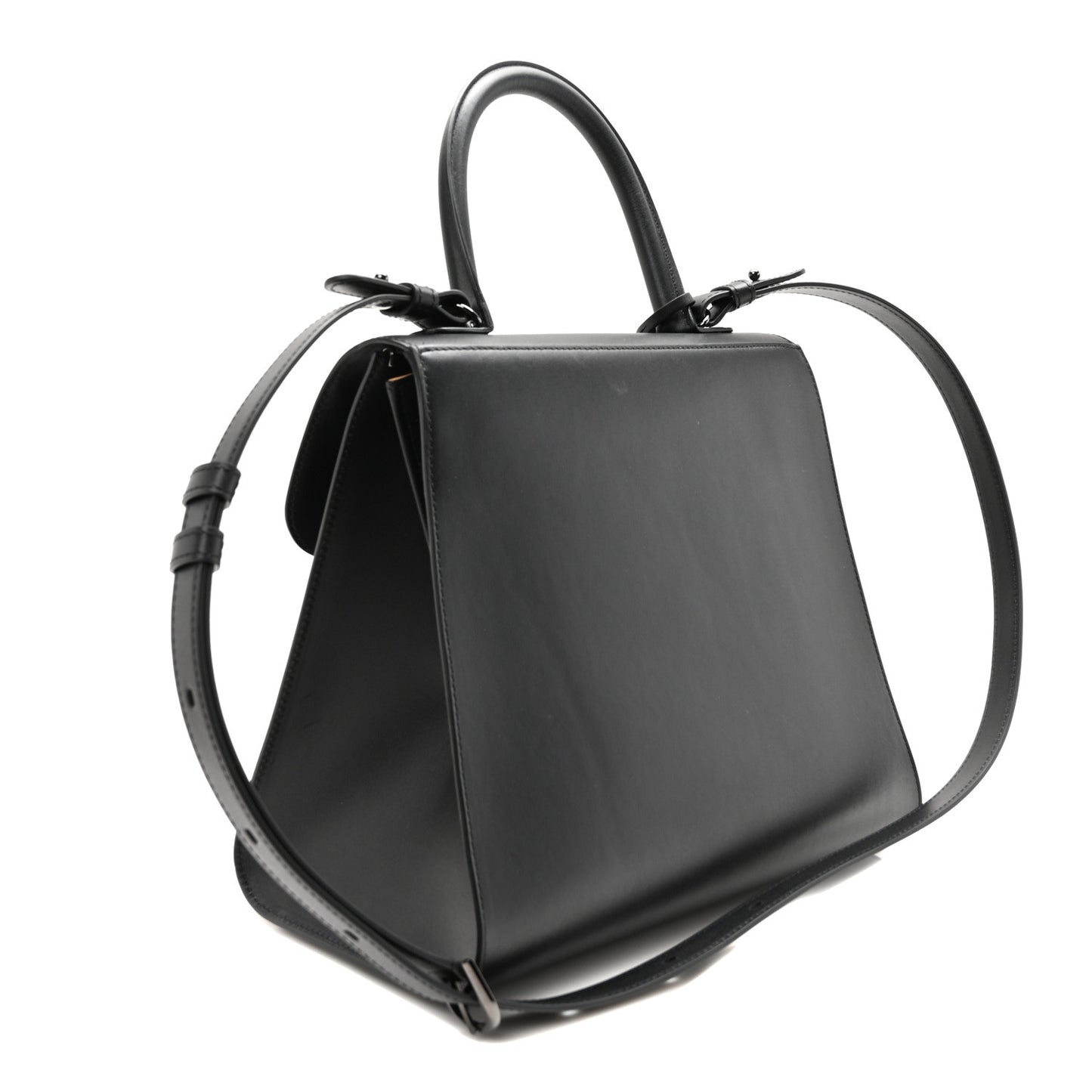 Calfskin MM L'Humour Brillant Satchel Black