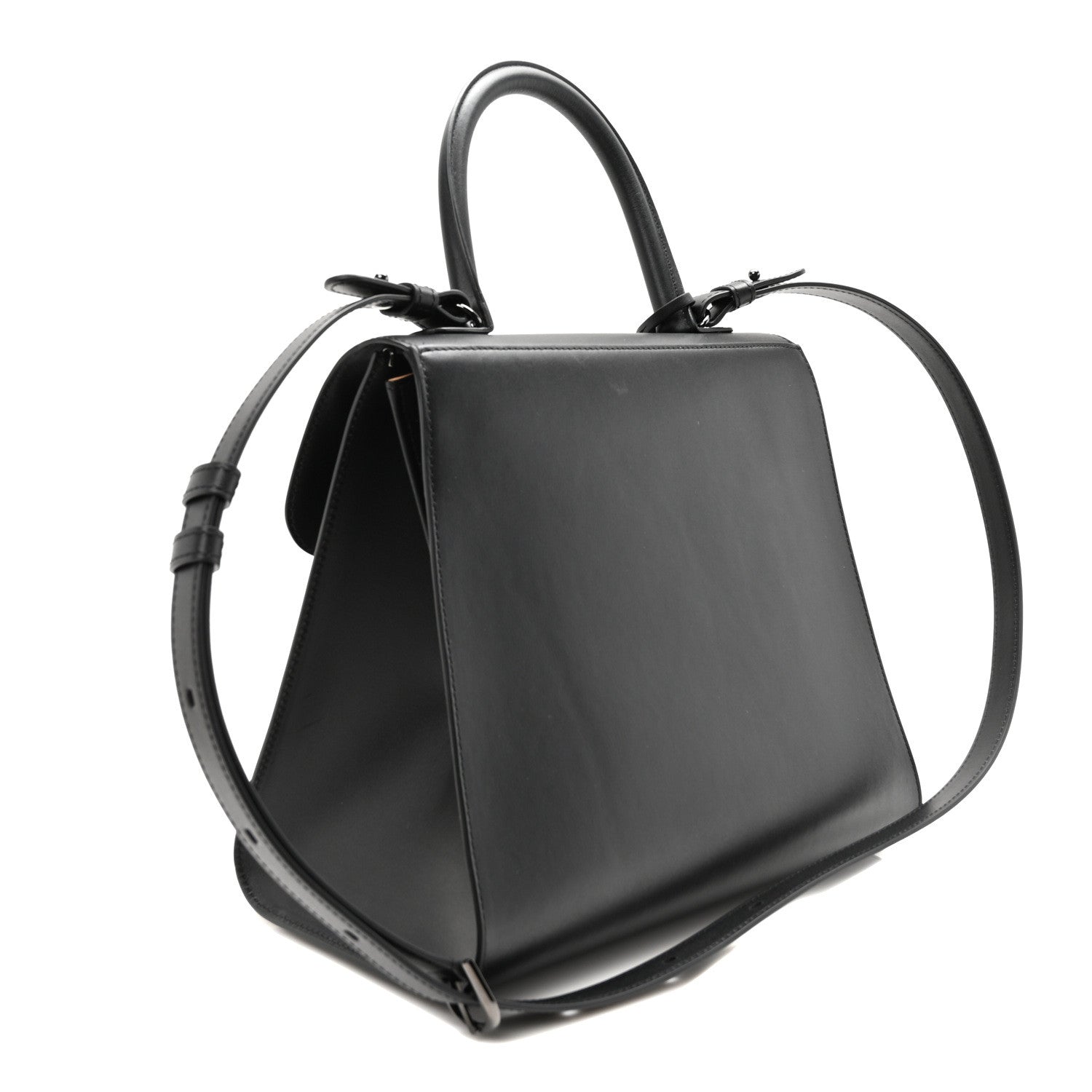 Delvaux Calfskin MM L'Humour Brillant Satchel Black 4 of 9