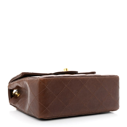 Chanel Lambskin Quilted Mini Square Flap Dark Brown 4 of 10